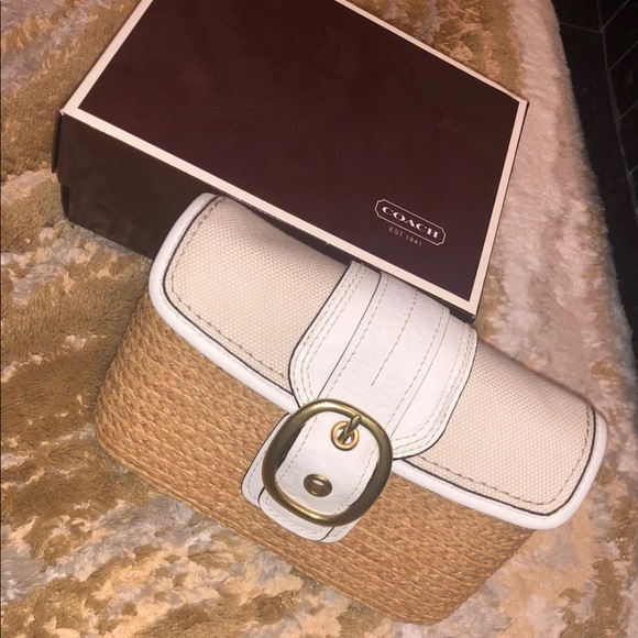 Limited Edition Coach Straw Clutch Bag - Picture 1 of 5